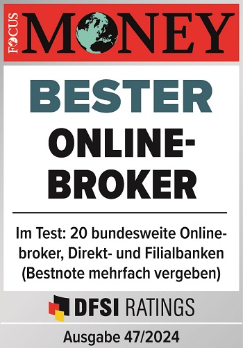 Siegel von Focus Money für den besten Online-Broker